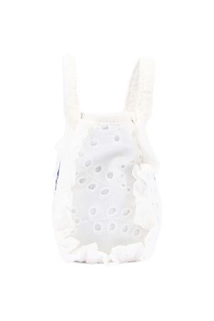 White Sangallo Cotton Mini Ruffle Vanity Bag SAINT BARTH KIDS | VAMI01800434L